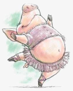 拟人猪跳舞的小猪高清图片