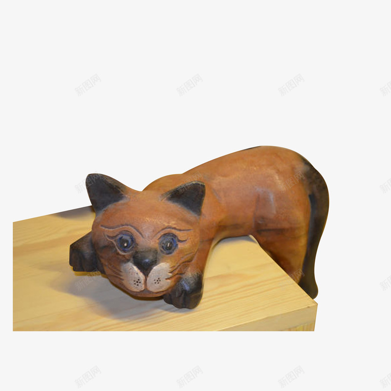 木材质的猫png免抠素材_新图网 https://ixintu.com 妖娆姿势的猫 木材质的猫 趴在桌子上的小懒猫