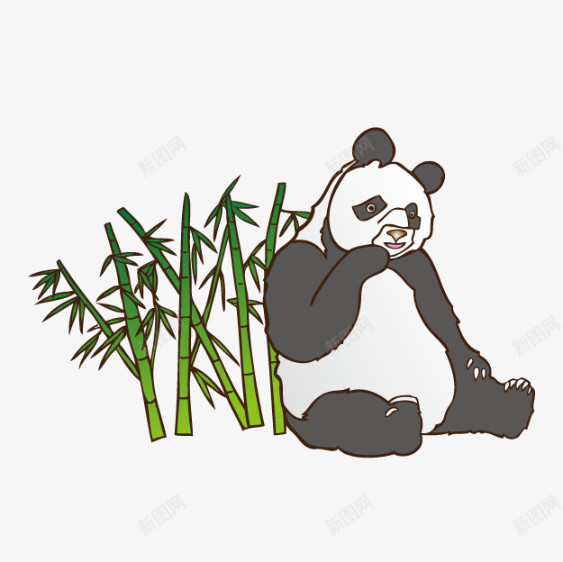 卡通竹子熊猫png免抠素材_新图网 https://ixintu.com 卡通熊猫 手绘动物 稀有动物 竹子熊猫