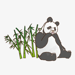 卡通竹子熊猫素材