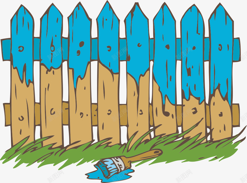 蓝色油漆栏杆png免抠素材_新图网 https://ixintu.com 卡通油漆 栏杆 油漆 矢量油漆 蓝色油漆