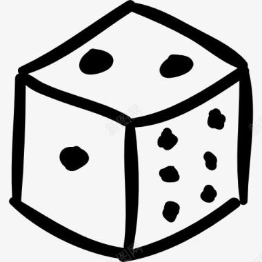 骰子手绘立方体图标图标