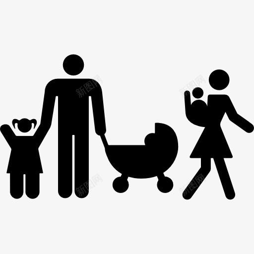 家庭组的一对夫妇有三个孩子图标png_新图网 https://ixintu.com 三人组 夫妻 女儿 孩子 家庭 熟悉