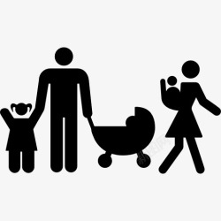 家庭组家庭组的一对夫妇有三个孩子图标高清图片