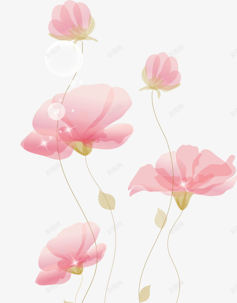 手绘花朵png免抠素材_新图网 https://ixintu.com AI 卡通 可爱 底纹 手绘 插画 植物 水彩 粉色 背景 花朵 花边