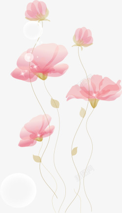粉色花朵花边背景图片手绘花朵高清图片