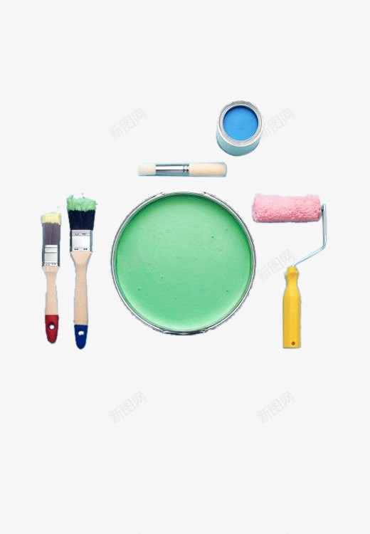刷油漆工具png免抠素材_新图网 https://ixintu.com 刷子 油漆 绿色 蓝色