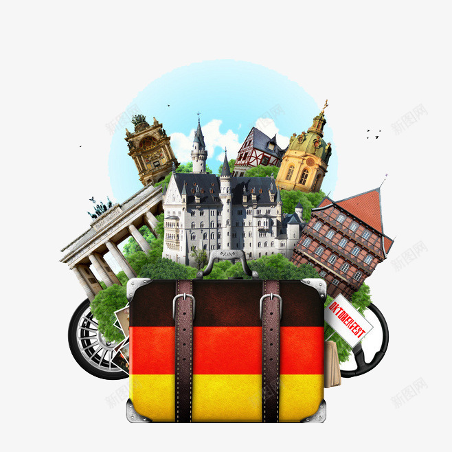 德国旅游png免抠素材_新图网 https://ixintu.com 假期 度假 德国旅游 暑假 背包