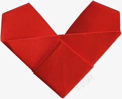 七夕节邮票装饰海报红色心形折纸高清图片