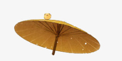 黄色古风雨伞装饰素材