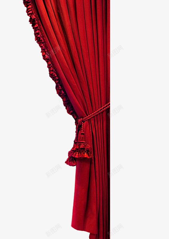 红色的窗帘png免抠素材_新图网 https://ixintu.com 免费PNG 帘子 帷幕 欧式 纱帘 软质