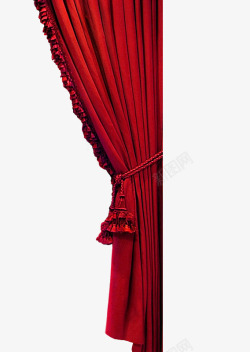 软质红色的窗帘高清图片