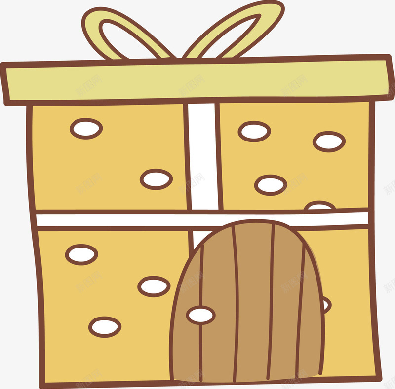 礼物盒房屋png免抠素材_新图网 https://ixintu.com 儿童 卡通插画 可爱 房屋 矢量图案 礼物盒
