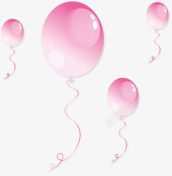 粉色七夕背景卡通手绘粉色气球七夕装饰图案矢量图高清图片
