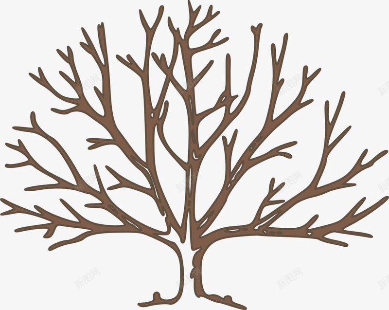 冬天的树png免抠素材_新图网 https://ixintu.com 免费png素材 冬天 冷 凋落 景观 树 棕色