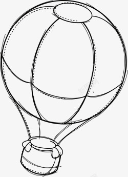 线条气球手绘线条热气球高清图片