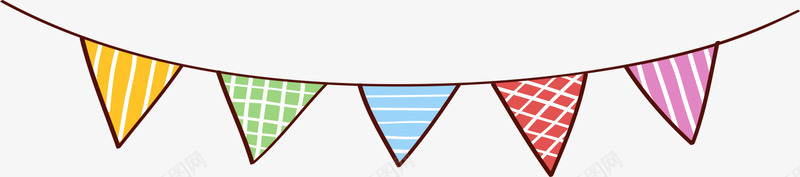 手绘拉旗png免抠素材_新图网 https://ixintu.com AI 三角旗 卡通 手绘 拉旗 插图 插画 旗子 气氛 线条 节日