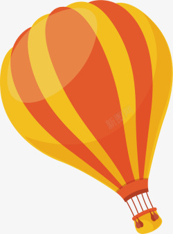 有趣的卡通黄色热气球矢量图高清图片