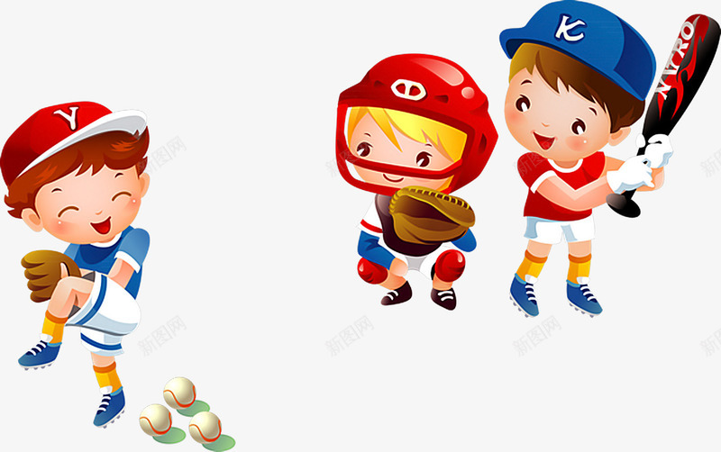 打棒球的小孩png免抠素材_新图网 https://ixintu.com 体育活动 儿童 卡通 学生 小孩 小朋友 打棒球 拿着球棒 插画 运动
