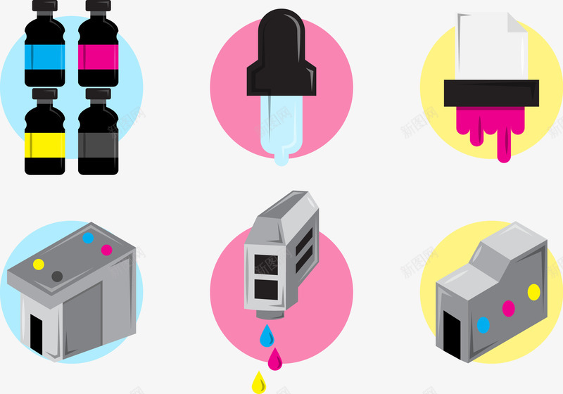 墨水png免抠素材_新图网 https://ixintu.com 免费矢量下载 墨水 打印墨 打印机