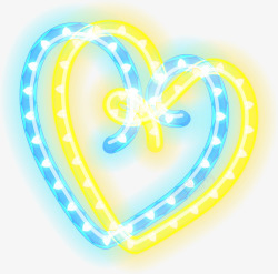 蓝色的心创意两层心形软管灯高清图片