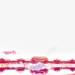 红色古建筑中国古建筑高清图片