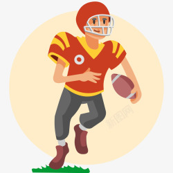男人跑橄榄球运动员插画矢量图高清图片