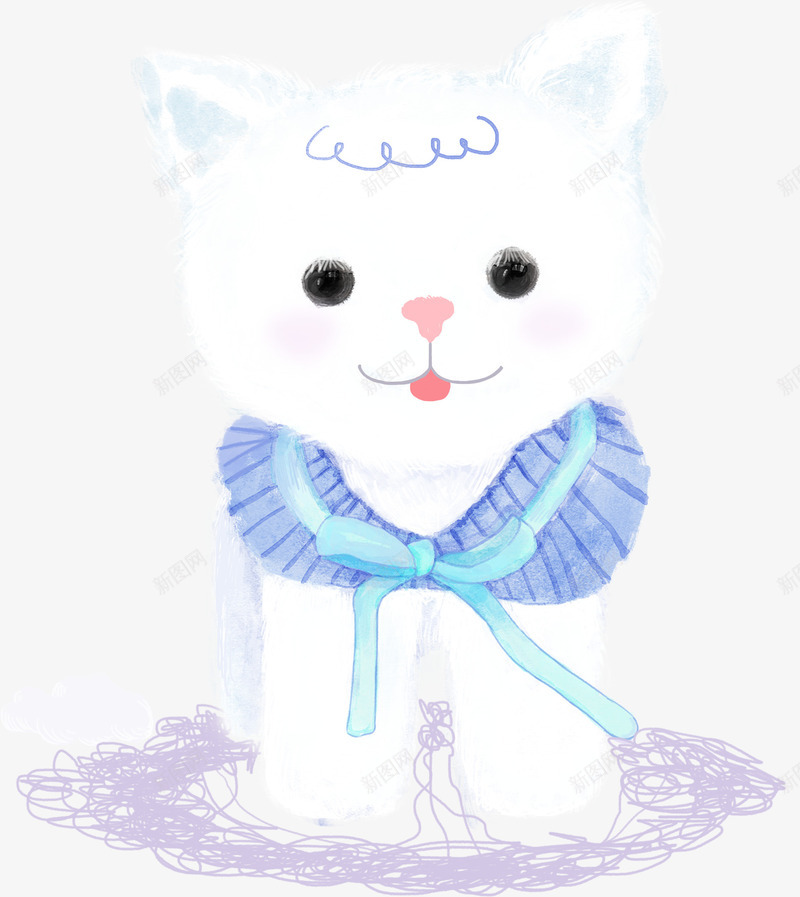 卡通手绘猫咪插画png免抠素材_新图网 https://ixintu.com 卡通手绘 可爱 小清新 手绘小猫 插画 猫咪 装饰图案