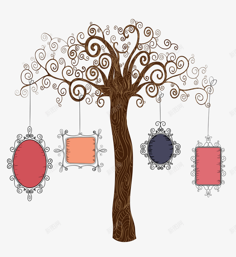 创意彩色家族树卡通png免抠素材_新图网 https://ixintu.com 创意 卡通 家庭构成 家族构成 家族树 家谱设计