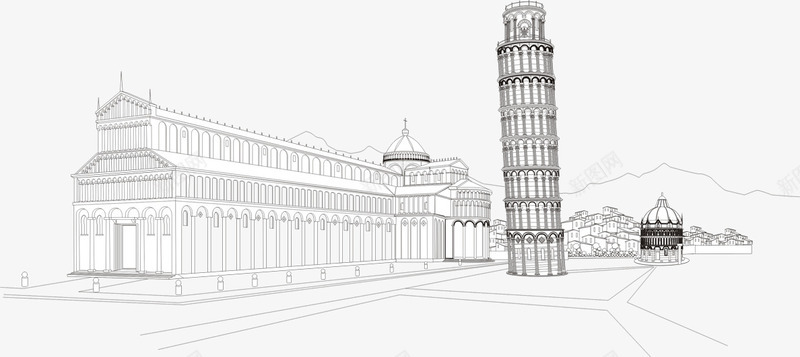 素描欧式建筑七夕情人节png免抠素材_新图网 https://ixintu.com 建筑 情人 欧式 素描