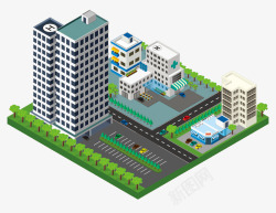e3d城市现代化小区建筑楼高清图片