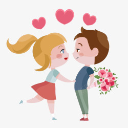卡通亲吻中的情侣卡通亲吻的情侣图高清图片