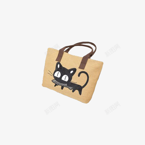 小猫图案帆布包png免抠素材_新图网 https://ixintu.com 产品实物 包 小猫 帆布包 箱包