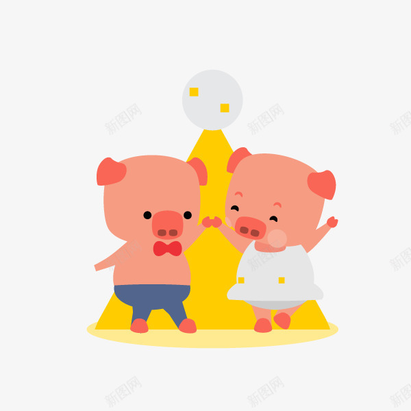 卡通手绘跳舞的小猪png免抠素材_新图网 https://ixintu.com 创意 动漫动画 卡通手绘 情人节动物 情侣 跳舞的小猪