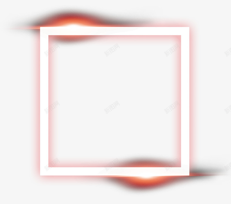发光正方形png免抠素材_新图网 https://ixintu.com 发光 正方形 科技元素 红橙色