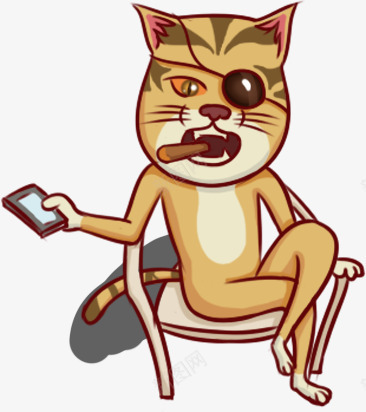 创意小猫png免抠素材_新图网 https://ixintu.com 人物 创意人物 吸烟 插画 猫儿 猫咪
