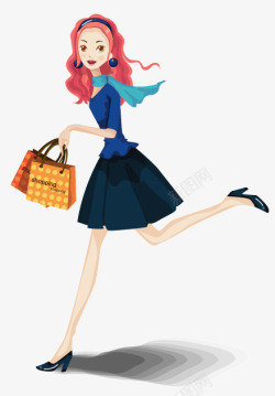 发夹购物袋女性韩国春季购物女郎高清图片