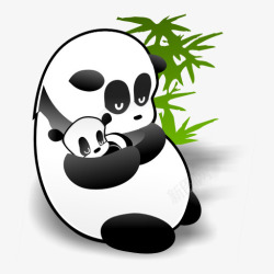 熊猫母子中国的熊猫竹子母子温馨感人高清图片