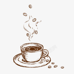 咖啡豆粉伴侣复古咖啡伴侣插画元素高清图片