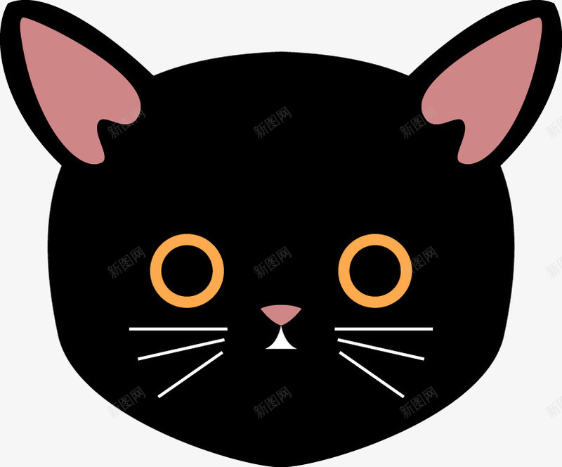 手绘小猫png免抠素材_新图网 https://ixintu.com 手绘画 猫 猫头 矢量装饰 装饰