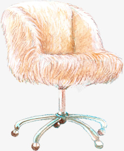 毛椅子手绘椅子转椅高清图片