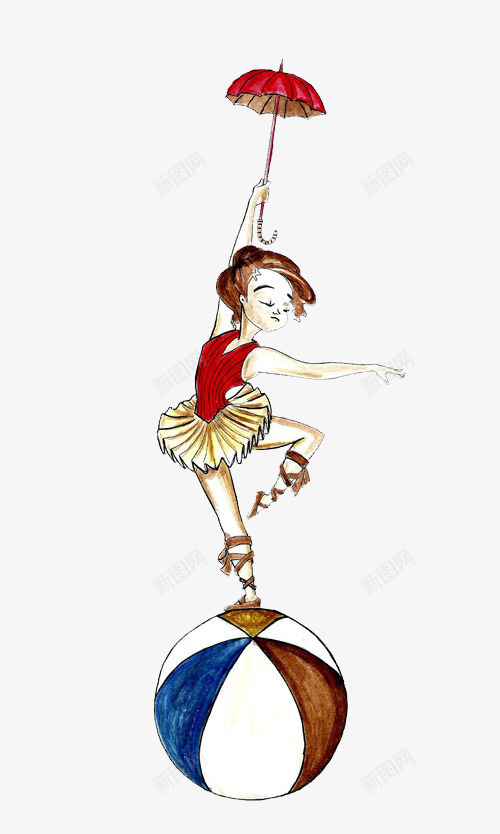 滑稽的小丑女表演png免抠素材_新图网 https://ixintu.com 五颜六色的球 滑稽的小丑女 红色雨伞 表演 话剧