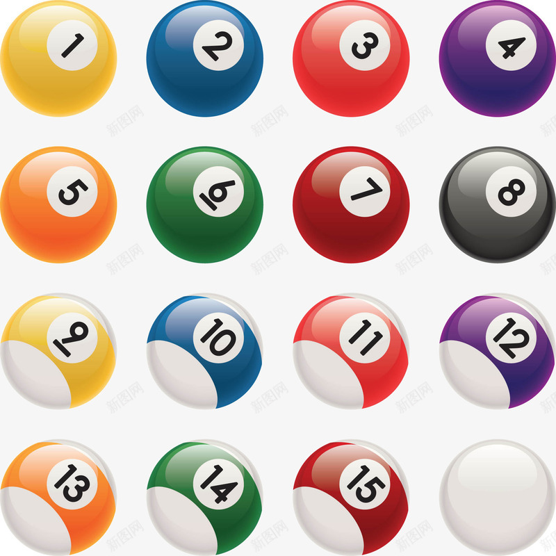 台球多种颜色png免抠素材_新图网 https://ixintu.com 台球 多种 颜色