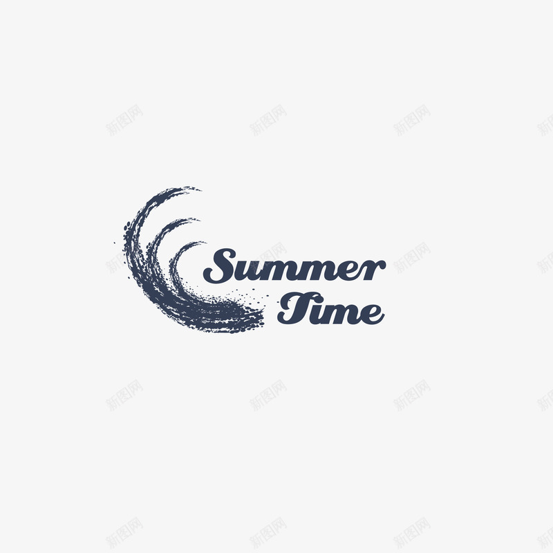 夏日时光艺术字图标png_新图网 https://ixintu.com Logo 夏日 暑假 暑期快乐 标题 欧式花纹 沙滩 海浪 空间装饰 艺术字 花草 黑白装饰