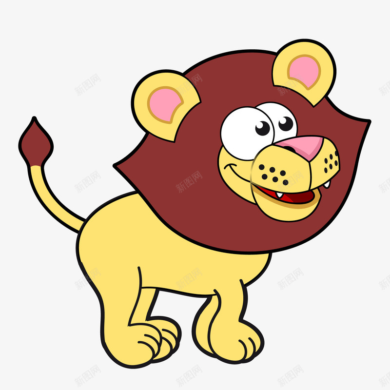 卡通小狮子矢量图ai免抠素材_新图网 https://ixintu.com 动物园 动物设计 卡通 可爱 小狮子 森林 矢量图