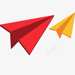红色纸飞机彩色纸飞机插画矢量图高清图片