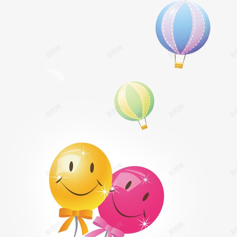 笑脸气球png免抠素材_新图网 https://ixintu.com 儿童节 儿童节素材 卡通元素 气球 笑脸