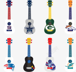 吉它琴弦图片素材下载特色彩绘吉它矢量图高清图片