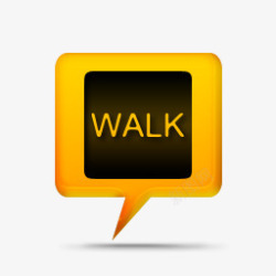 walk黄色的评论泡沫标志路走字黄色的高清图片