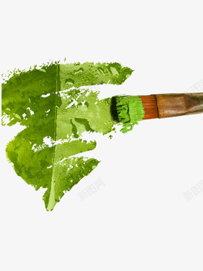 抹茶绿颜料png免抠素材_新图网 https://ixintu.com 刷子 油漆 绿色 装饰